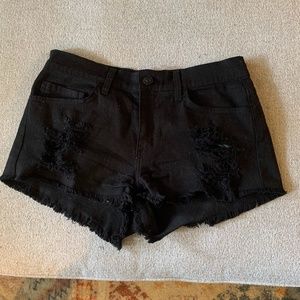 O2 Black Denim Shorts